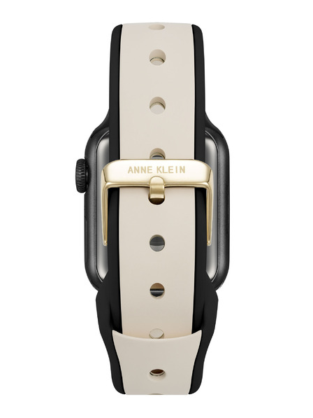 Anne Klein Silikonski kremno-črni pas Anne Klein za Apple Watch 38/40/41