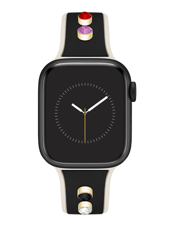 Anne Klein Silikonski črno-kremni pas Anne Klein za Apple Watch 38/40/41