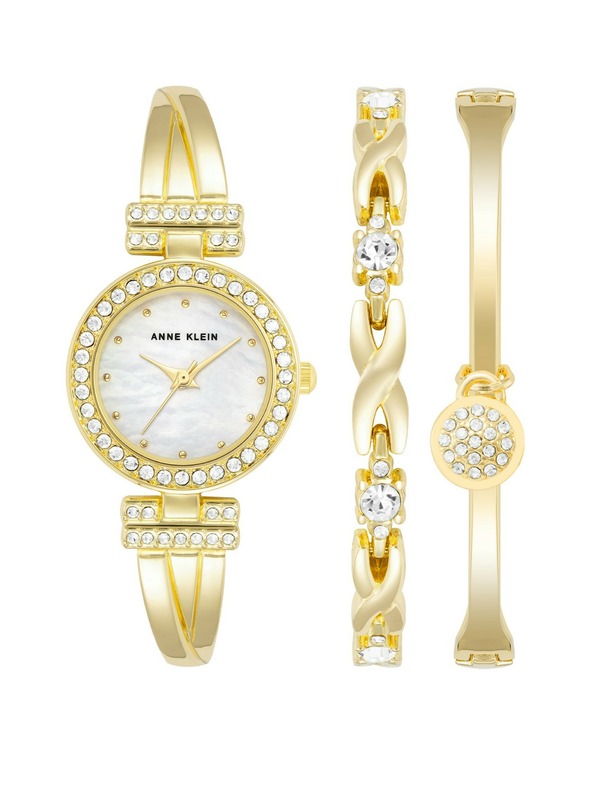 Anne Klein Zlat ženski komplet ur in nakita Anne Klein