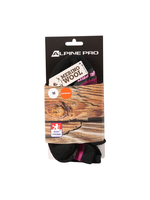 ALPINE PRO Gležnjarske nogavice iz merino volne ALPINE PRO WERDE neon roza