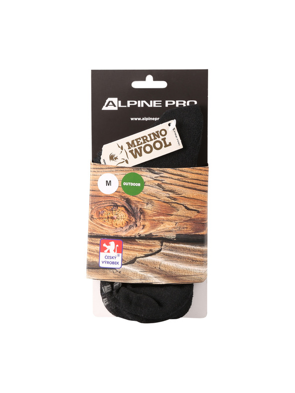 ALPINE PRO Antibakterijske nogavice iz merino volne ALPINE PRO DERERE black
