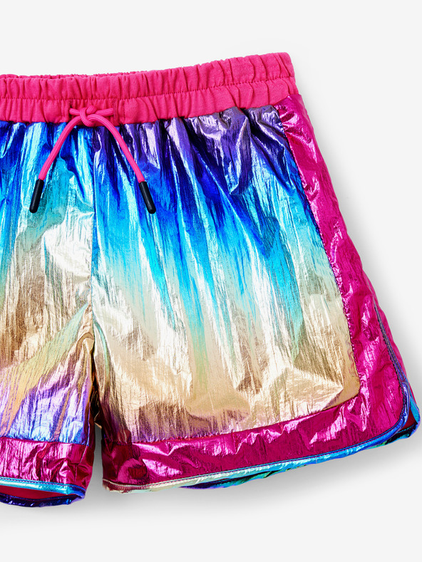 Desigual Roza in modre dekliške kovinske kratke hlače Desigual Nature