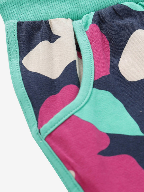 NAX Rožnate in turkizne dekliške kratke hlače s cvetlicami NAX ZULENO