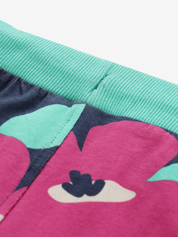 NAX Rožnate in turkizne dekliške kratke hlače s cvetlicami NAX ZULENO