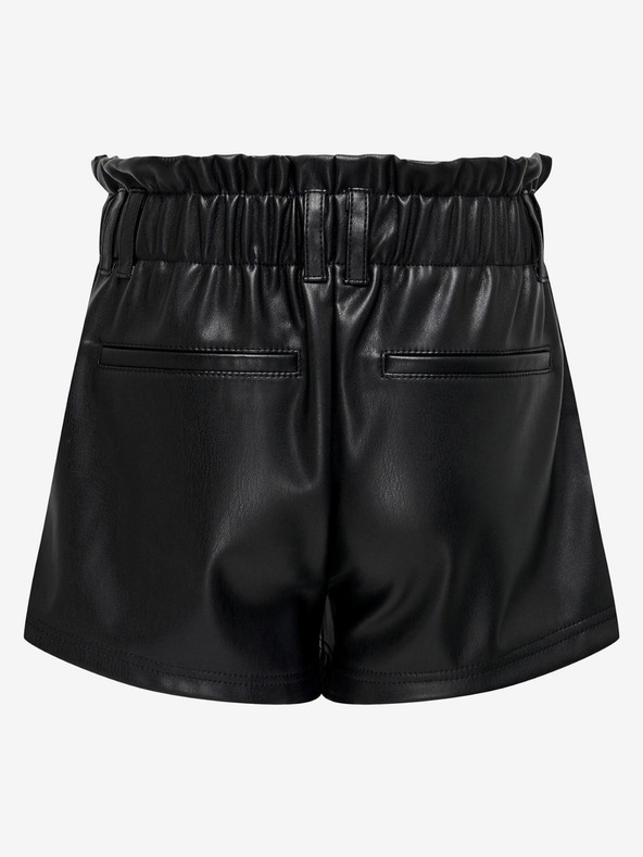 ONLY Črne dekliške usnjene hlače ONLY Stephanie