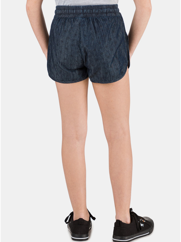 Sam 73 Temno modre dekliške kratke hlače iz džinsa z vzorcem SAM 73