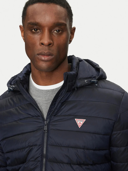 Guess Jeans Moška modra tanka prešita jakna Guess jeans