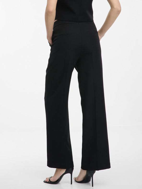 Orsay Črne ženske hlače s širokimi nogavicami ORSAY