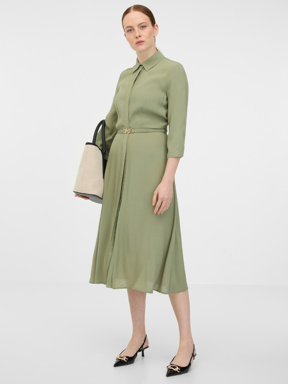 Orsay Kaki ženska srajčna midi obleka ORSAY