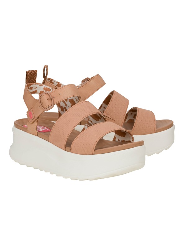 Hey Dude Ženske rožnate platformne sandale Hey Dude