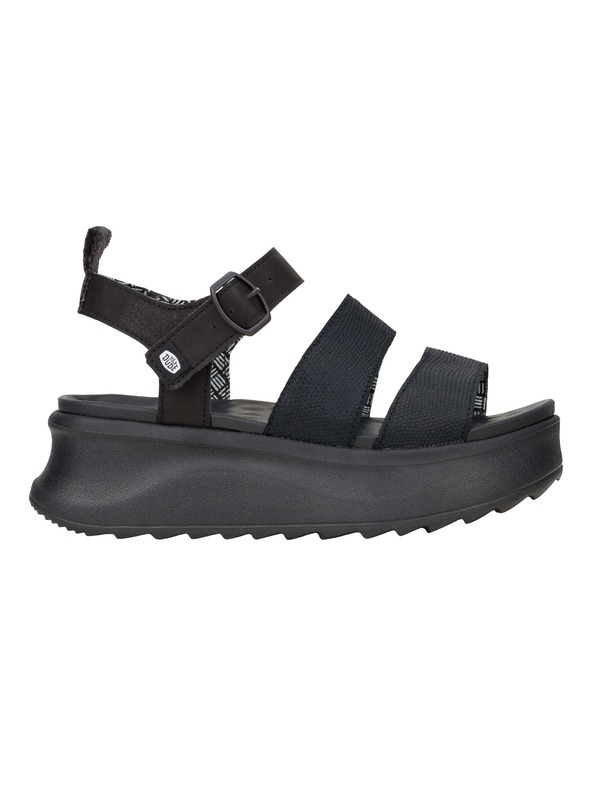 Hey Dude Črne ženske platformne sandale Hey Dude