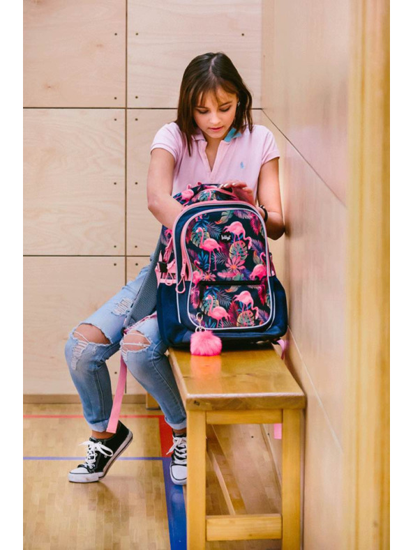 BAAGL  Modri šolski nahrbtnik core flamingo Baagl
