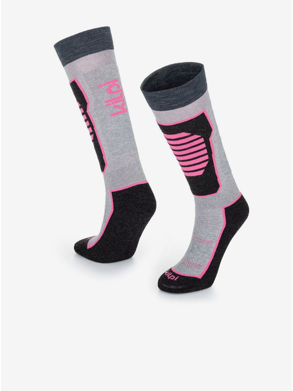 Kilpi Rožnato-sive dekliške smučarske nogavice Kilpi ANXO