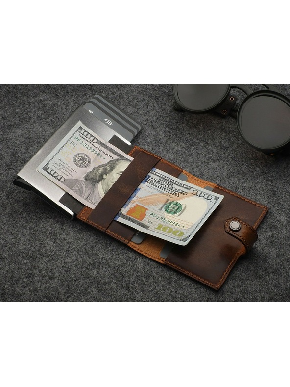 Pularys Pularys moška usnjena denarnica Easy rjava 210331007