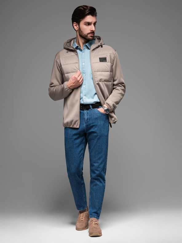 Ombre Clothing Moška lahka barvna športna jakna s flisom Ombre Clothing