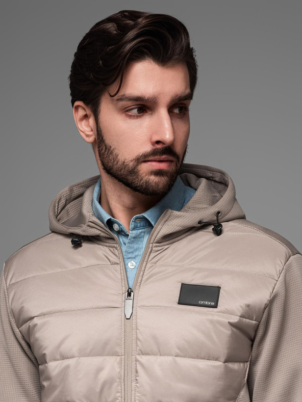 Ombre Clothing Moška lahka barvna športna jakna s flisom Ombre Clothing