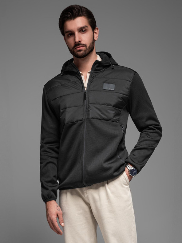 Ombre Clothing Moška lahka barvna športna jakna s flisom Ombre Clothing