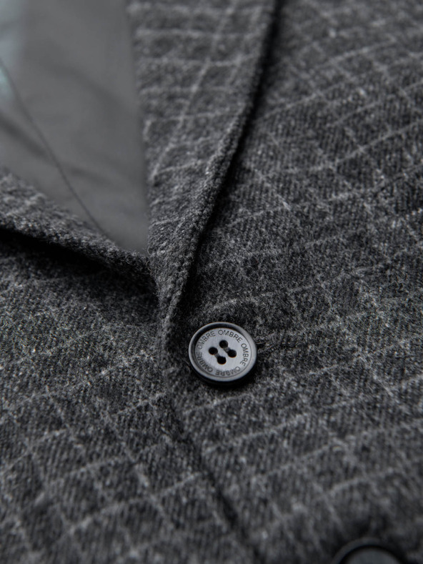 Ombre Clothing Moška telovnik iz volnene mešanice s karirastimi zavihki Ombre Clothing