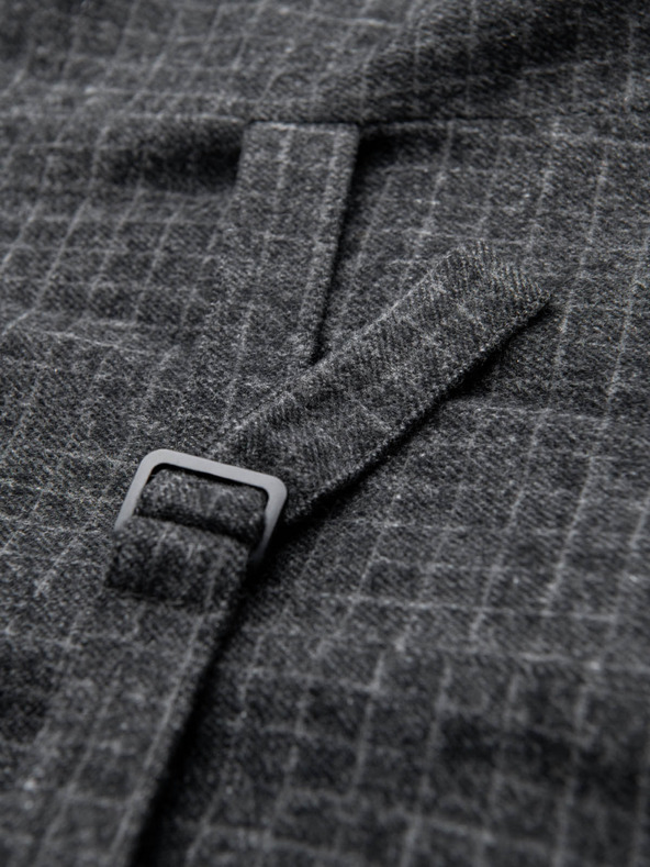 Ombre Clothing Moška telovnik iz volnene mešanice s karirastimi zavihki Ombre Clothing