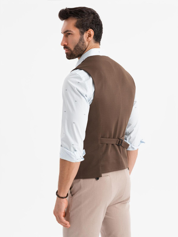 Ombre Clothing Moška strukturirana pletena telovnik po meri z zavihki Ombre Clothing