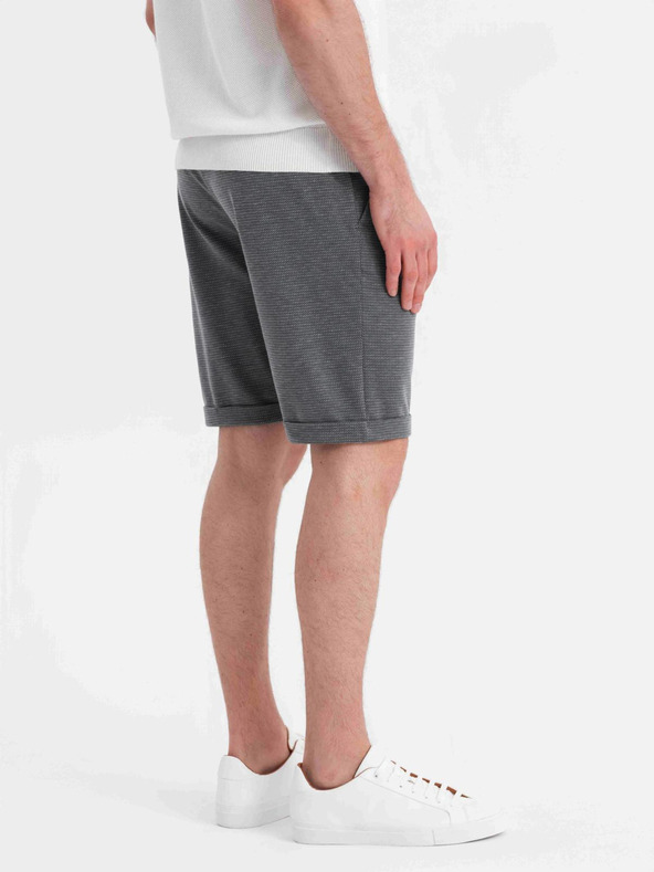 Ombre Clothing Moške strukturirane pletene kratke hlače z elastičnim pasom Ombre Clothing