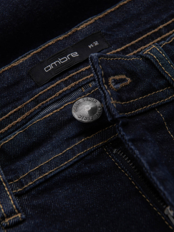 Ombre Clothing Moške jeans kratke hlače z zavihani hlačnicami Ombre Clothing