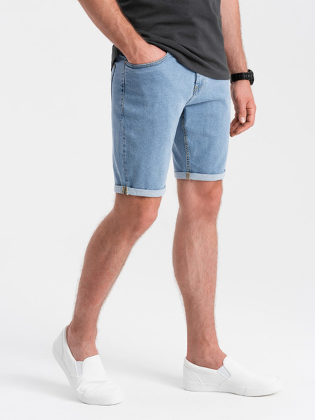 Ombre Clothing Moške jeans kratke hlače z zavihani hlačnicami Ombre Clothing