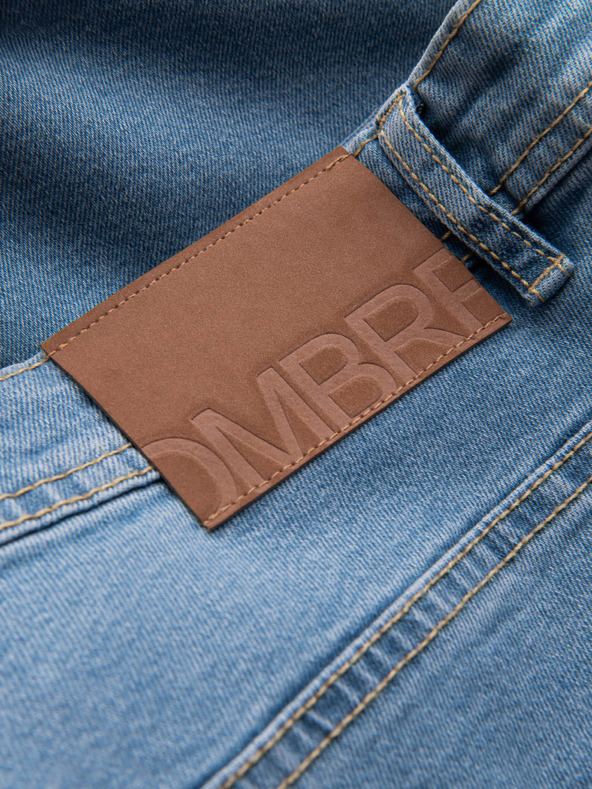 Ombre Clothing Moške jeans kratke hlače z zavihani hlačnicami Ombre Clothing