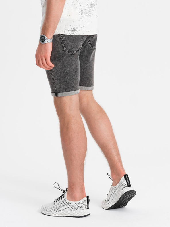 Ombre Clothing Moške jeans kratke hlače z zavihani hlačnicami Ombre Clothing