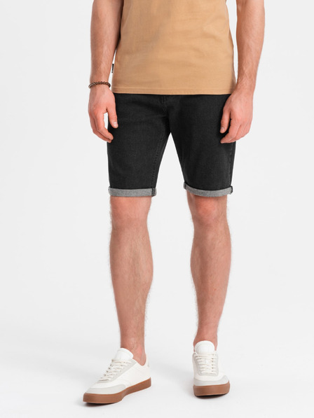 Ombre Clothing Moške jeans kratke hlače z zavihani hlačnicami Ombre Clothing