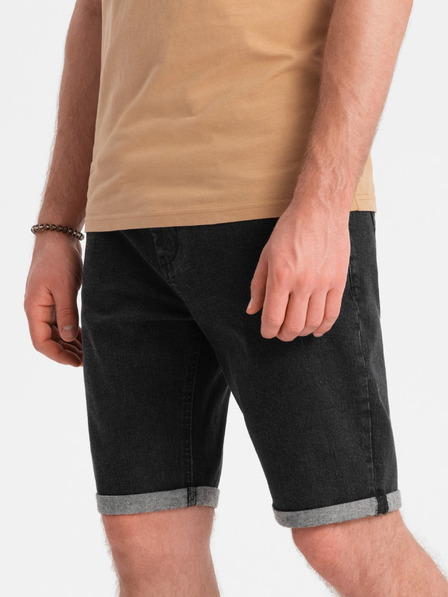 Ombre Clothing Moške jeans kratke hlače z zavihani hlačnicami Ombre Clothing