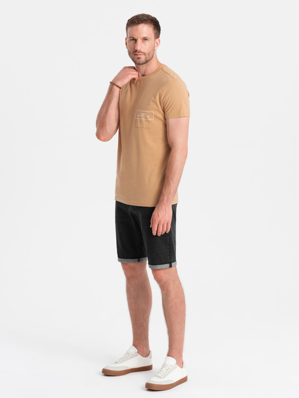 Ombre Clothing Moške jeans kratke hlače z zavihani hlačnicami Ombre Clothing