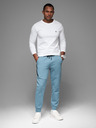 Ombre Clothing Moške trenirka hlače z rebrastimi manžetami in okrasnim zadrgo Ombre Clothing