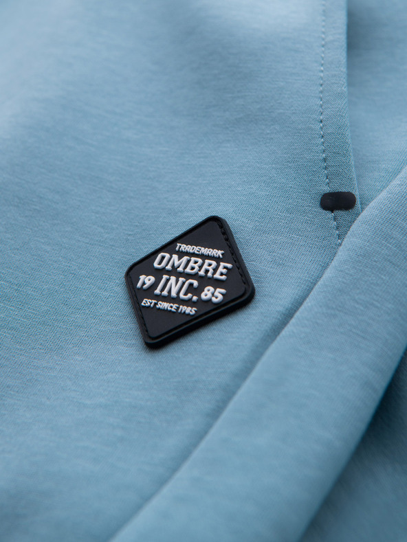 Ombre Clothing Moške trenirka hlače z rebrastimi manžetami in okrasnim zadrgo Ombre Clothing