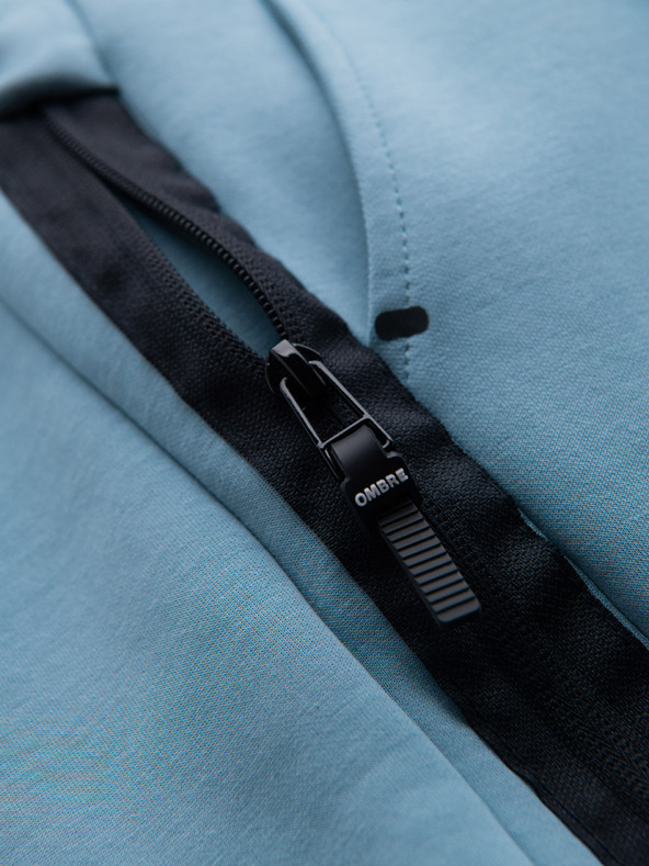 Ombre Clothing Moške trenirka hlače z rebrastimi manžetami in okrasnim zadrgo Ombre Clothing