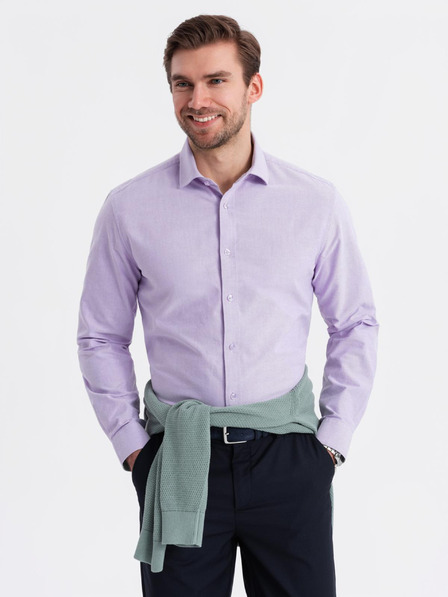 Ombre Clothing Moška bombažna srajca oxford v pastelnih barvah Ombre Clothing