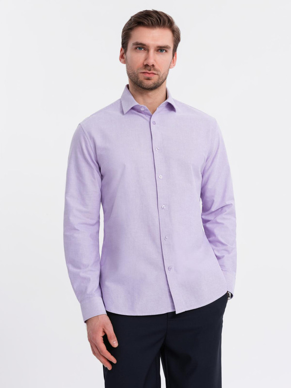 Ombre Clothing Moška bombažna srajca oxford v pastelnih barvah Ombre Clothing