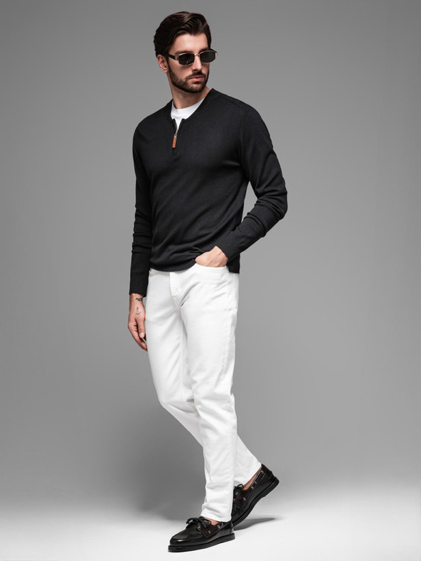 Ombre Clothing Moški pleteni pulover s strukturiranimi pikami Ombre Clothing