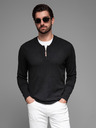 Ombre Clothing Moški pleteni pulover s strukturiranimi pikami Ombre Clothing