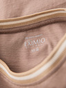 Ombre Clothing Moška bombažna majica z dolgimi rokavi, progastim U-izrezom in vezenim napisom Ombre Clothing