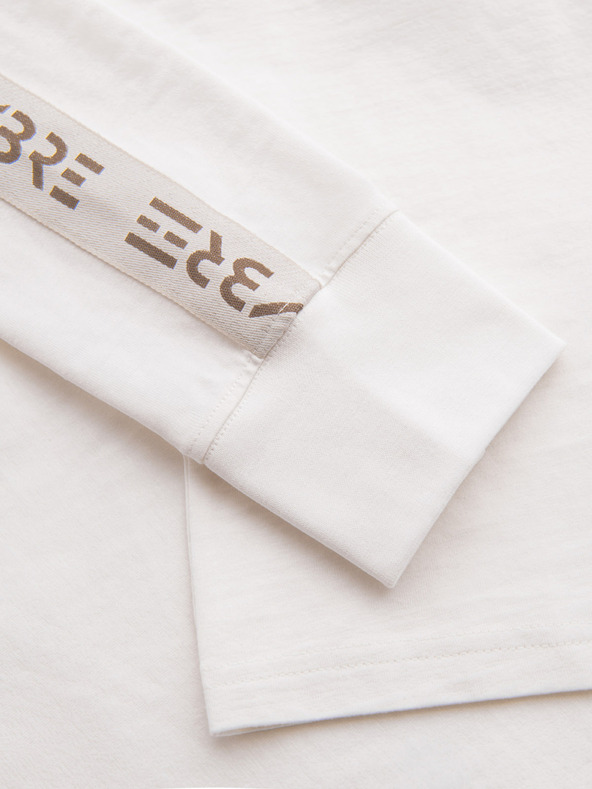 Ombre Clothing Moška bombažna majica z dolgimi rokavi, obrobjem inotiskom na prsih Ombre Clothing