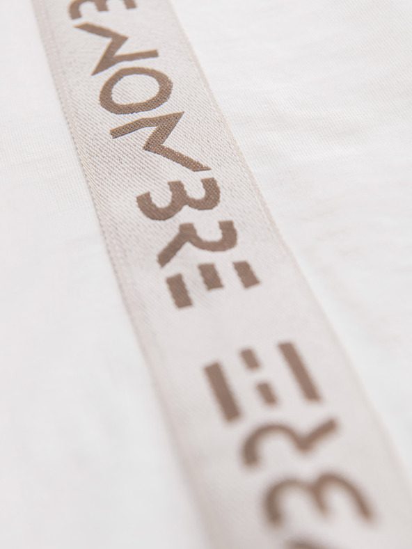 Ombre Clothing Moška bombažna majica z dolgimi rokavi, obrobjem inotiskom na prsih Ombre Clothing