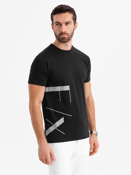 Ombre Clothing Moška majica iz bombažnega džerzeja z velikim stranskim napisom Ombre Clothing