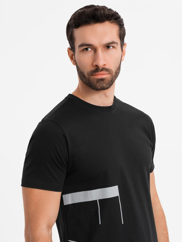 Ombre Clothing Moška majica iz bombažnega džerzeja z velikim stranskim napisom Ombre Clothing