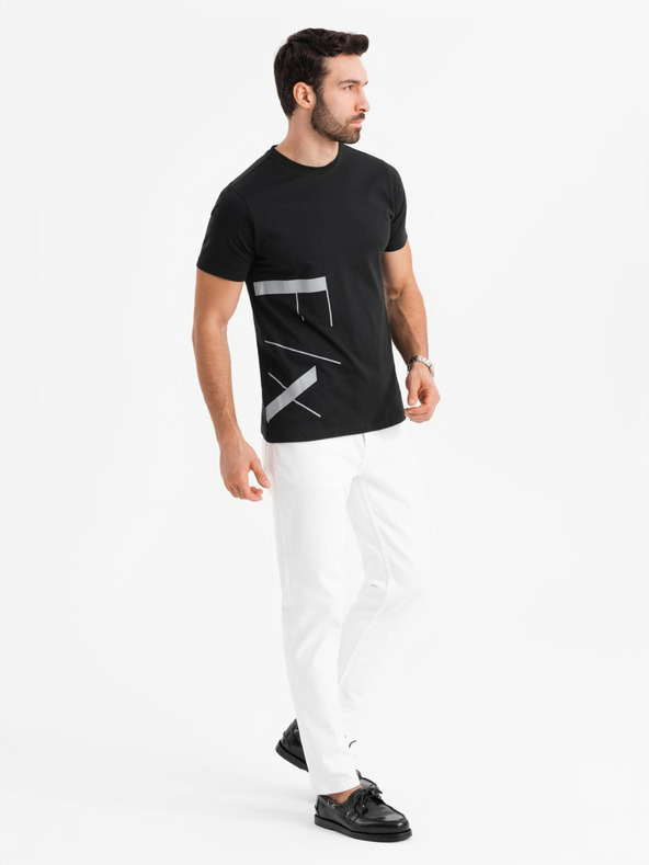 Ombre Clothing Moška majica iz bombažnega džerzeja z velikim stranskim napisom Ombre Clothing