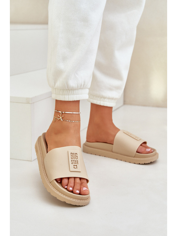 BIG STAR SHOES Ženski natikači Big Star – bež Velikost: