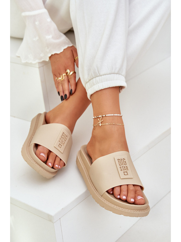 BIG STAR SHOES Ženski natikači Big Star – bež Velikost: