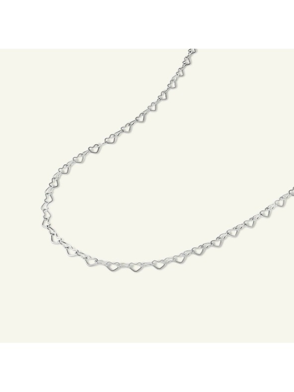 Rosefield Rosefield obesek srebrne barve Heart Chain JNHCS-J685