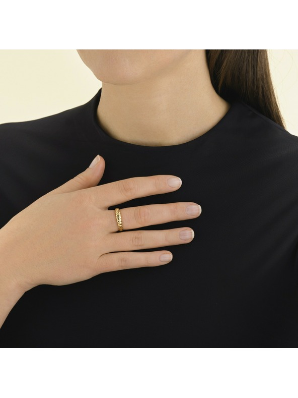 Rosefield Rosefield pozlačen jeklen prstan Velikost: