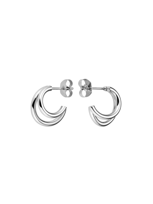 Rosefield Rosefield uhane srebrne barve Double Hoops JEDHS-J576